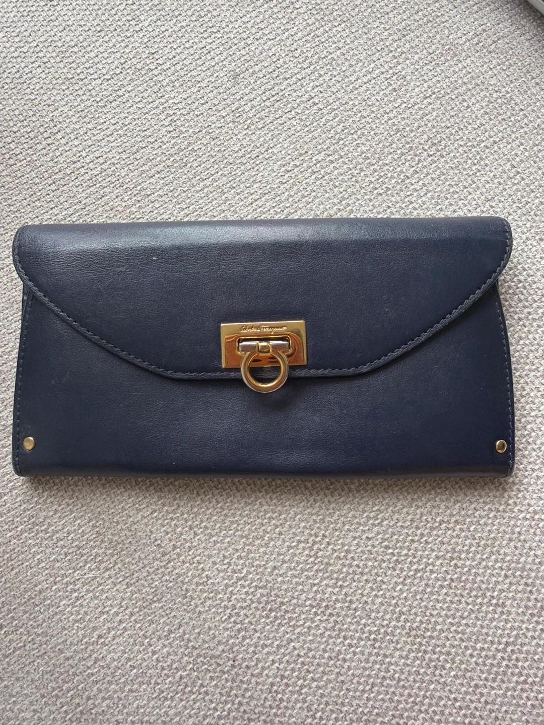 Salvatore Ferragamo Leather Wallet - Navy