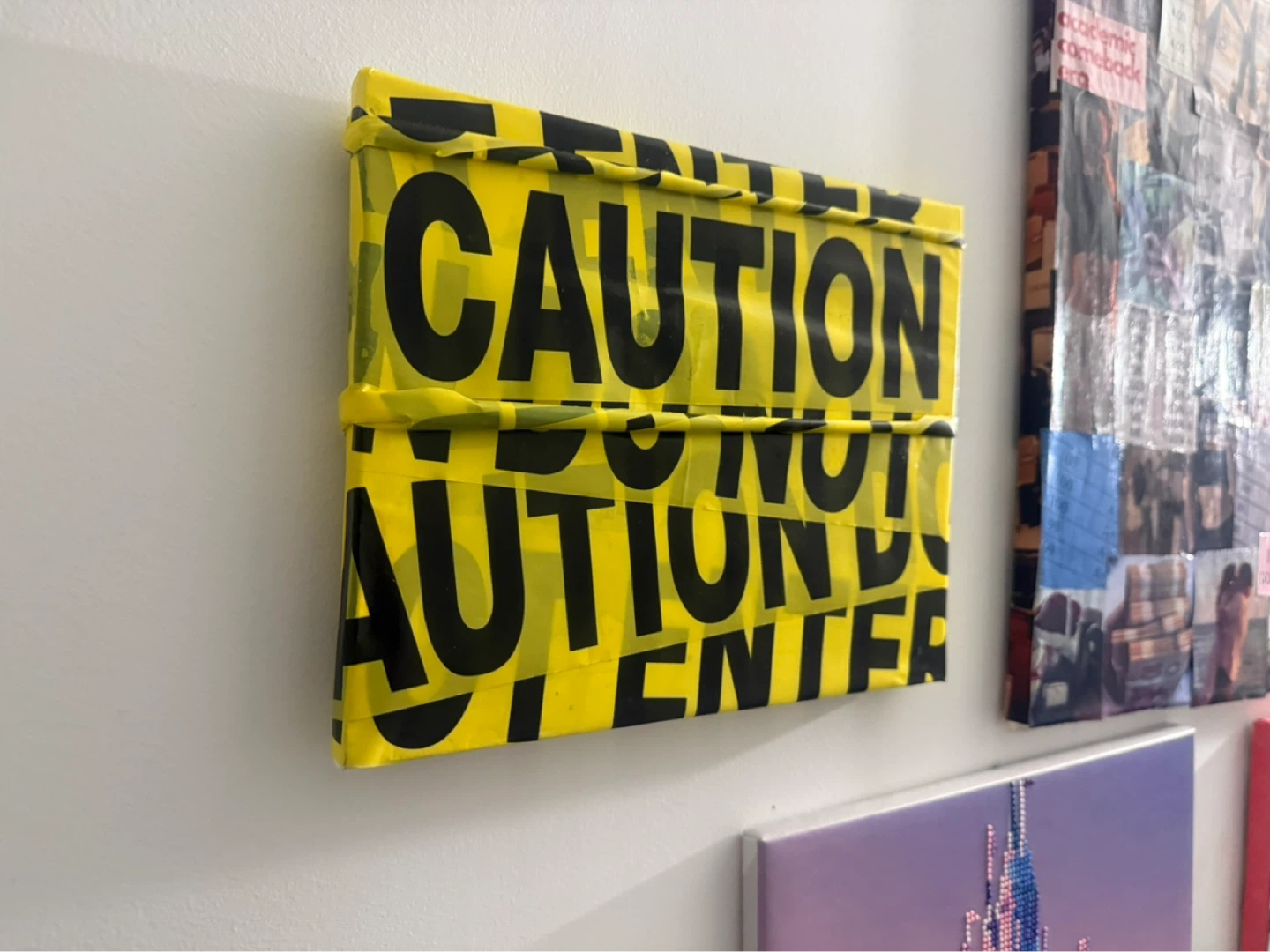 Caution Do Not Enter Tape Art Canvas - photo 4