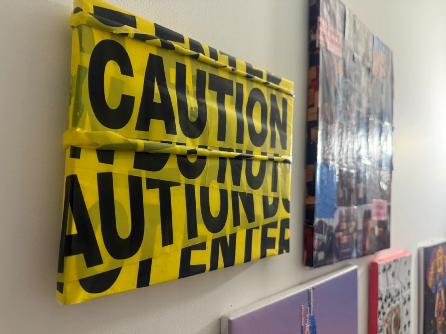 Caution Do Not Enter Tape Art Canvas - photo 2