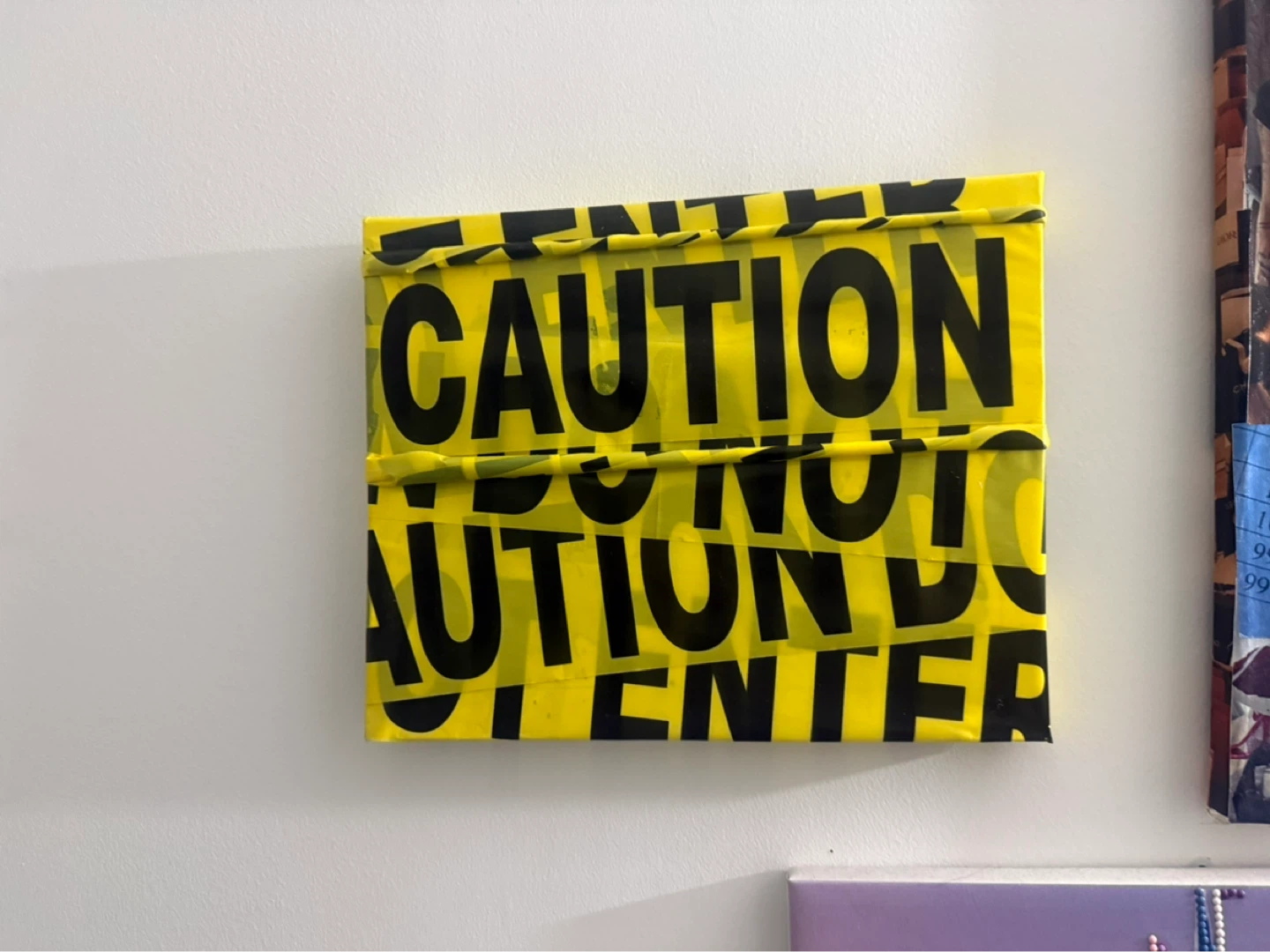Caution Do Not Enter Tape Art Canvas - photo 3