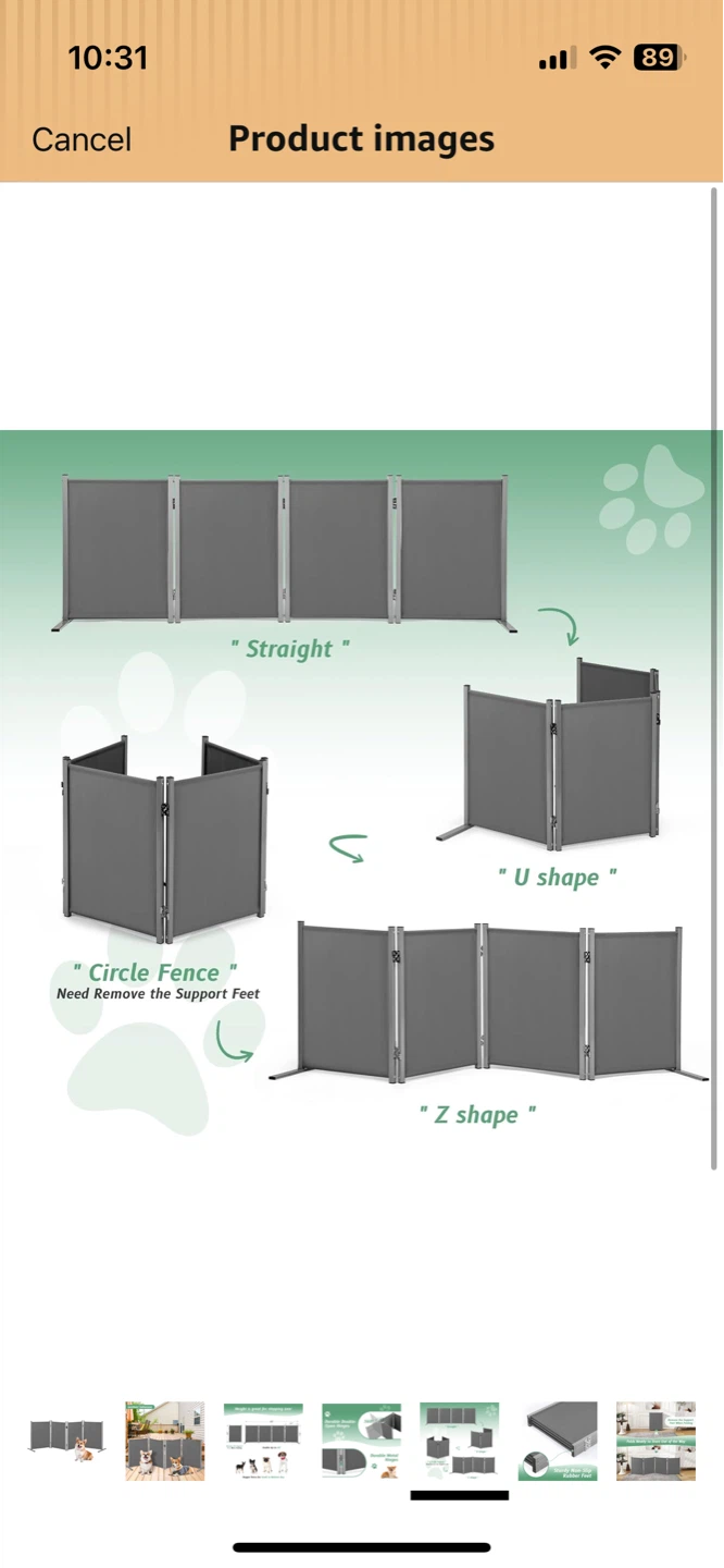 4-Panel Dog Gate - Grey - photo 5