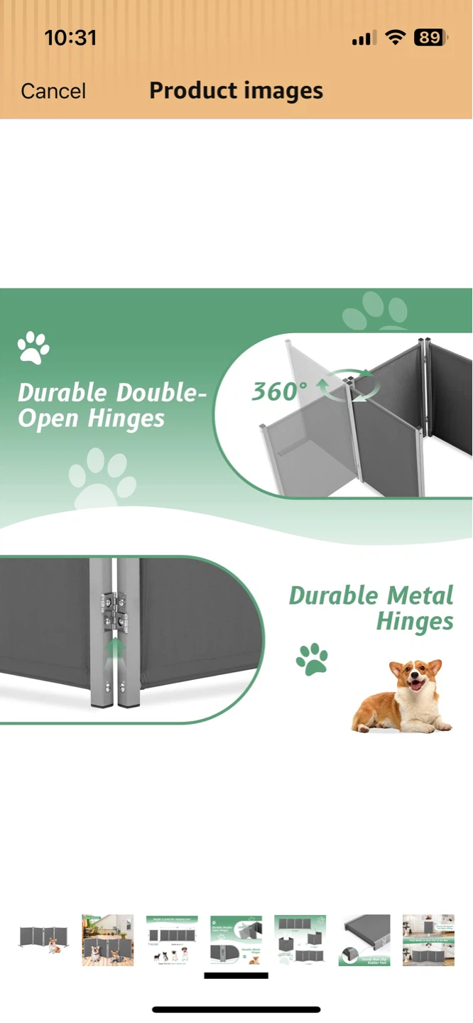 4-Panel Dog Gate - Grey - photo 4