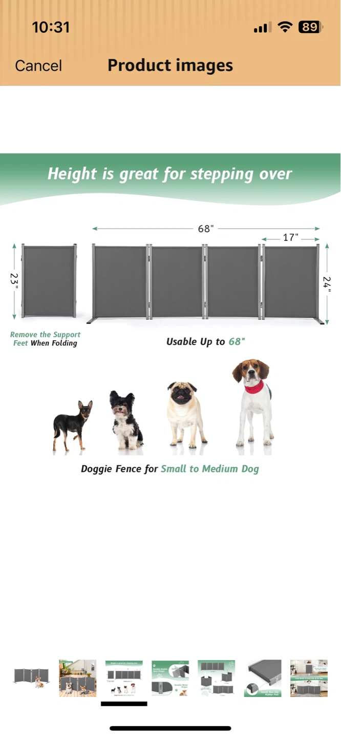 4-Panel Dog Gate - Grey - photo 3