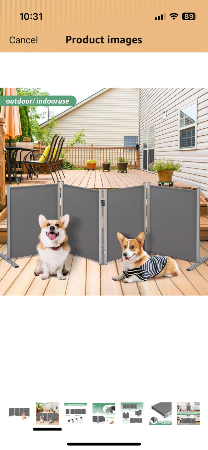 4-Panel Dog Gate - Grey - photo 2