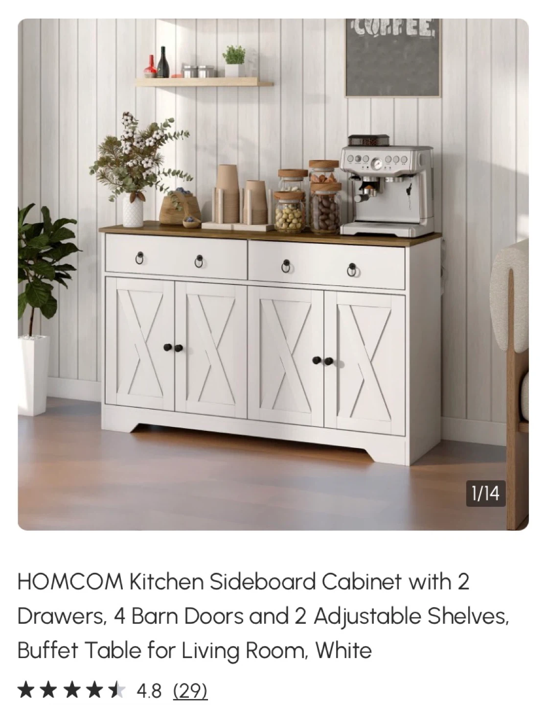 HOMCOM  Sideboard Cabinet Buffet Table (READ DESCRIPTION)