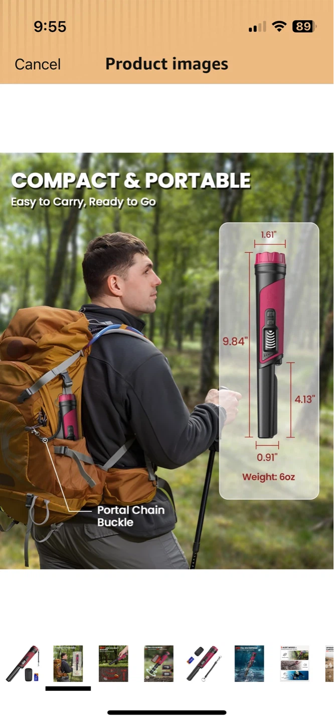 DR.OTEK Pinpointer Metal Detector Burgundy - photo 2
