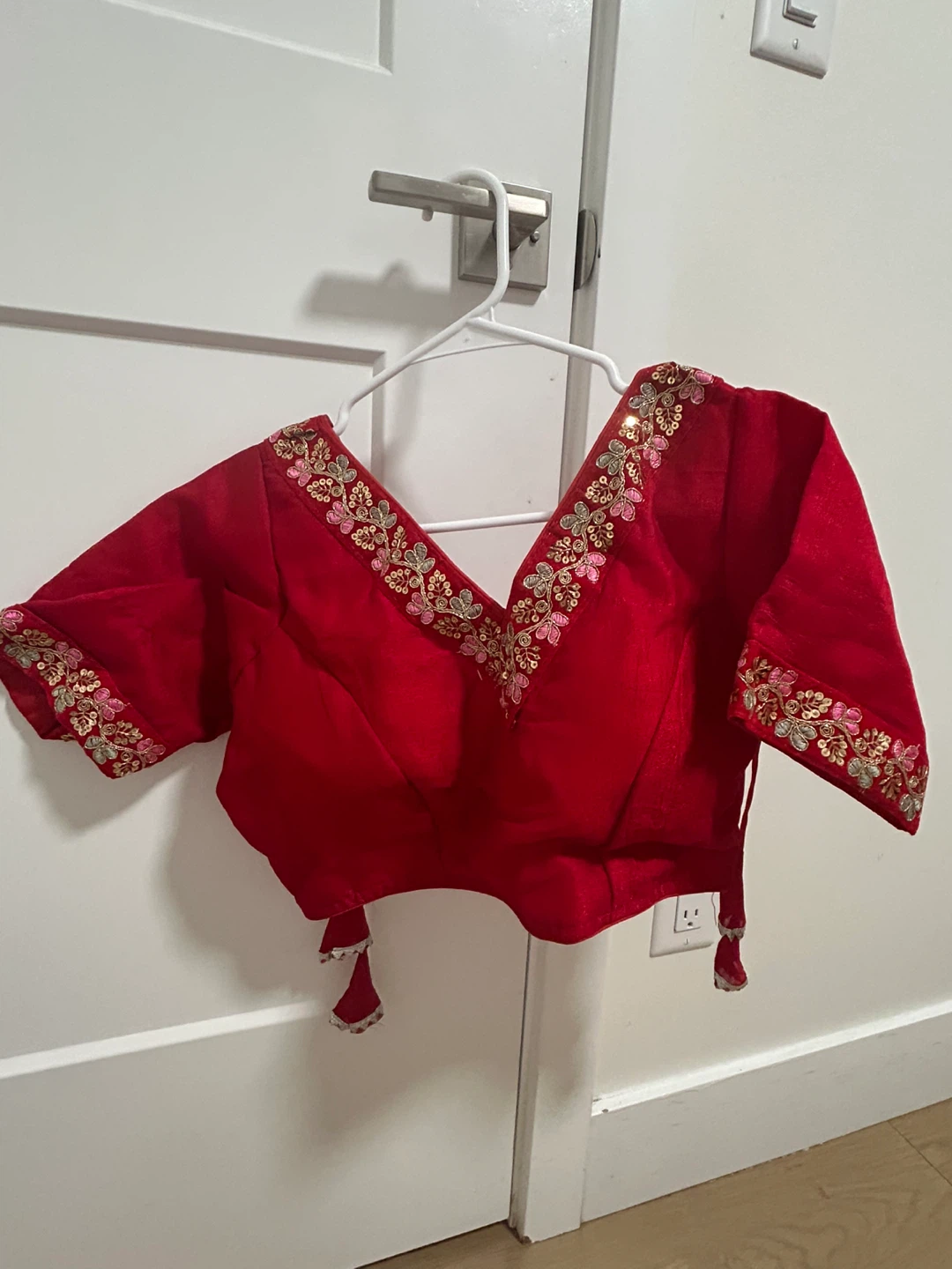 Red Embroidered Blouse
