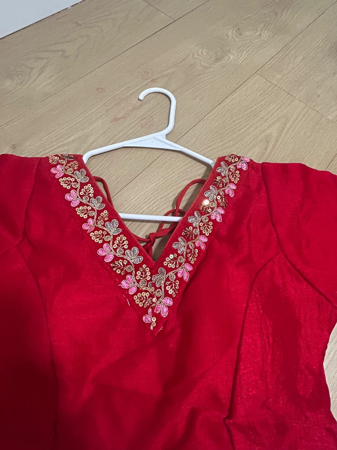 Red Embroidered Blouse - photo 3