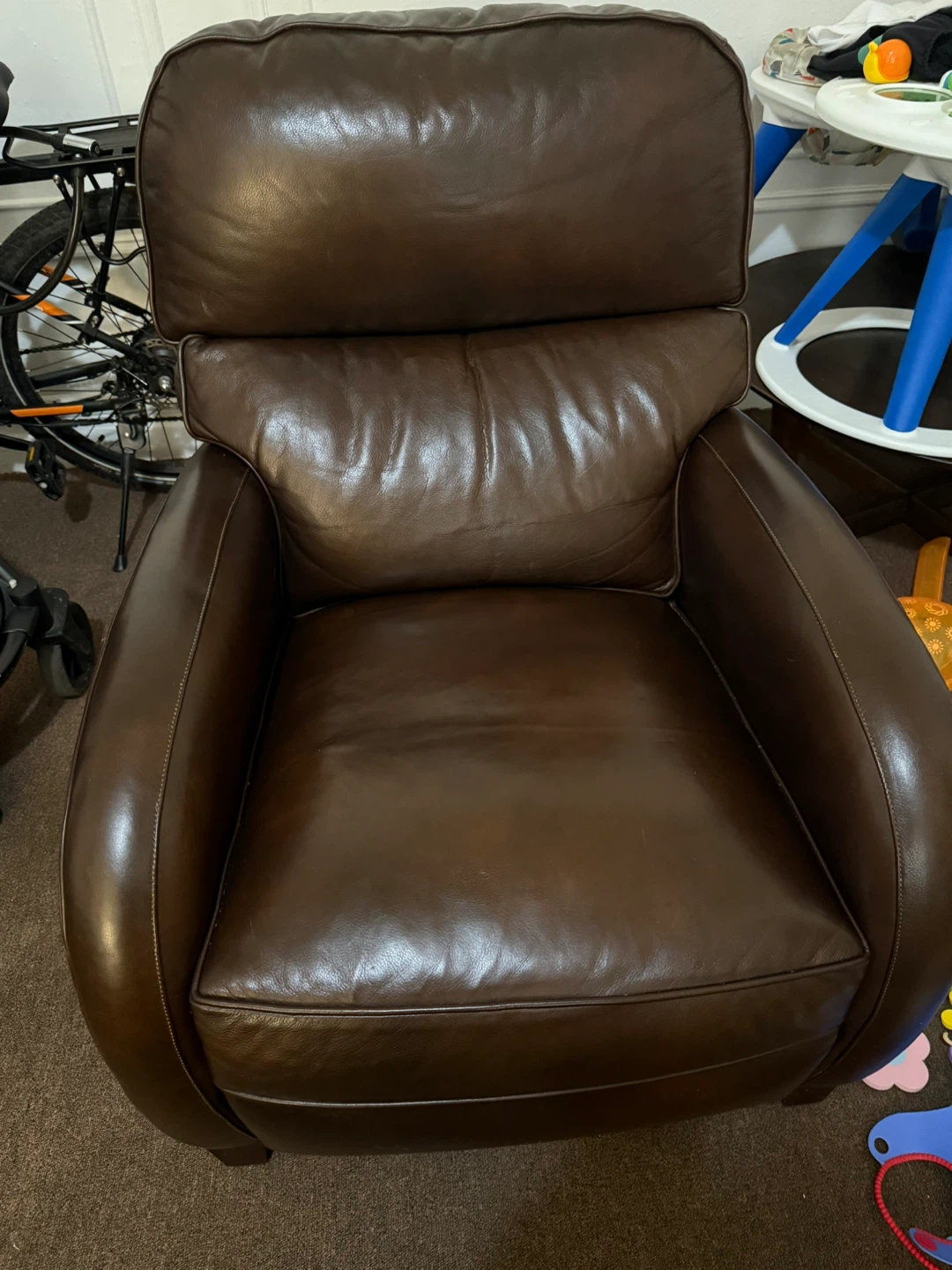 Hancock and Moore Brown Leather Recliner Chair