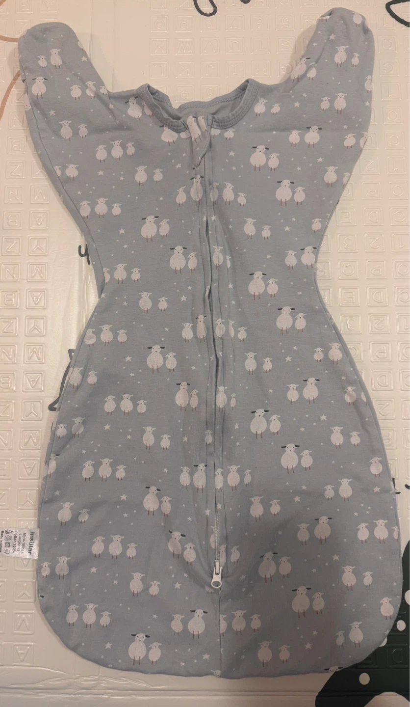 Insular Baby Sleep Sack - Light Blue Sheep Print 0-3m