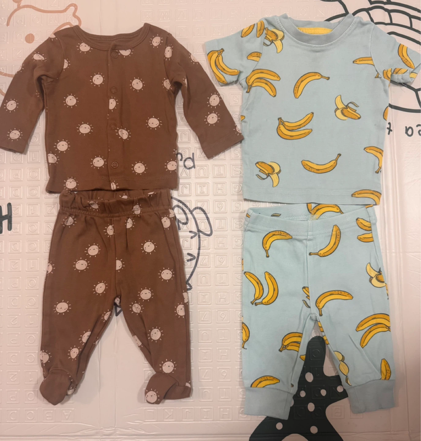 Baby Outfit Set - Sun & Banana Prints 0-3m