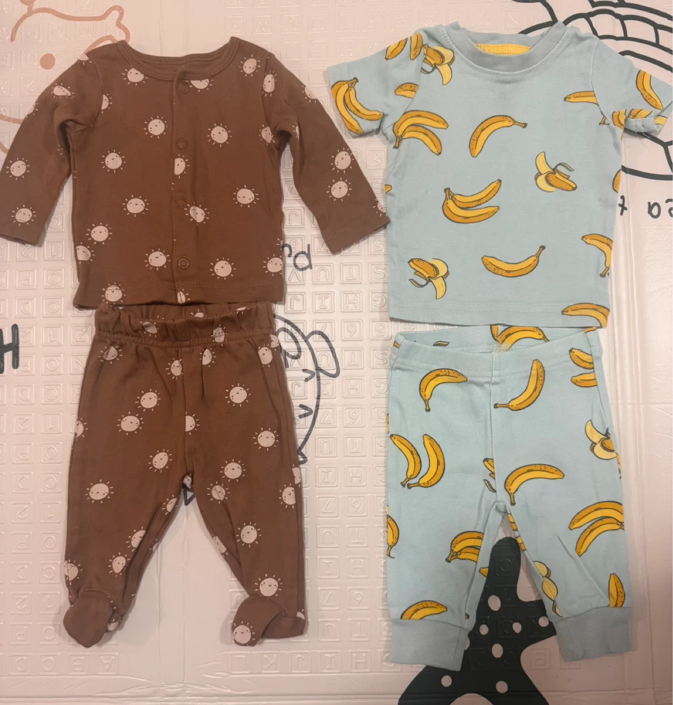 Baby Outfit Set - Sun & Banana Prints 0-3m
