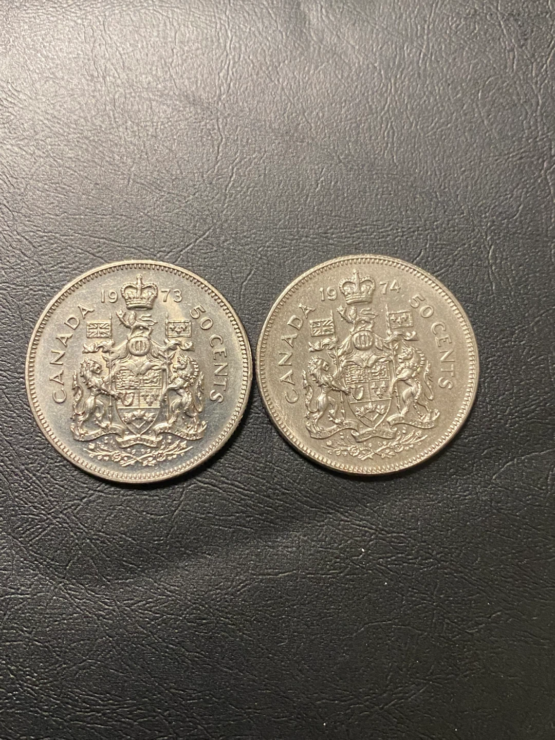 2 x Canada 50 Cent Coins - 1973 & 1974