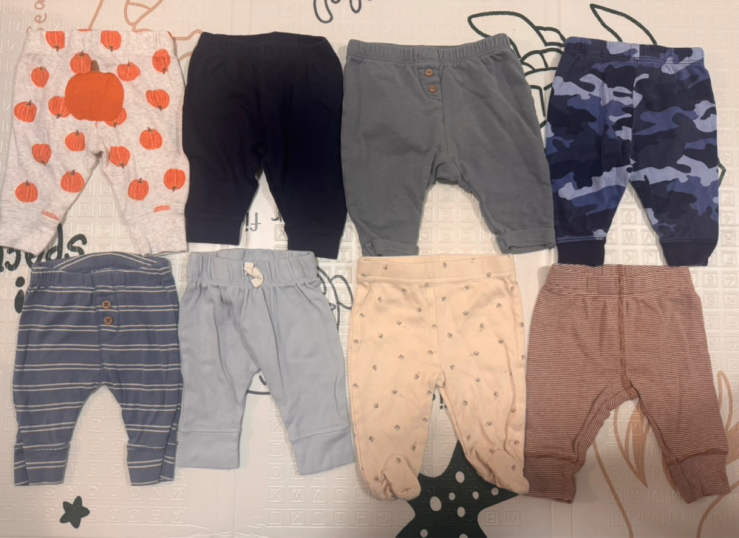 Baby Pants Bundle - 8 Pairs 0-3m
