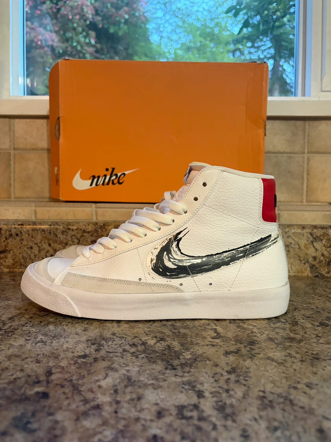 Nike Blazer Mid '77 White Red Sneakers - photo 4