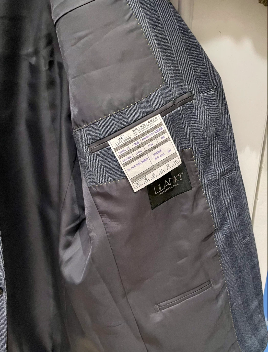 LLANO INTERNATIONAL Men's Grey Striped Blazer Jacket - photo 4