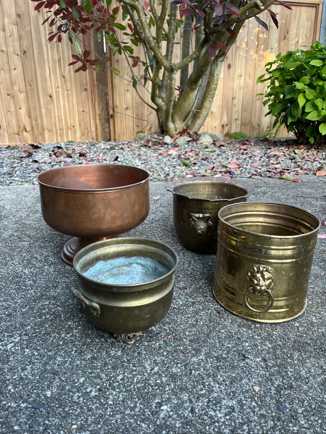 Vintage Brass and Copper Planters Set - photo 3
