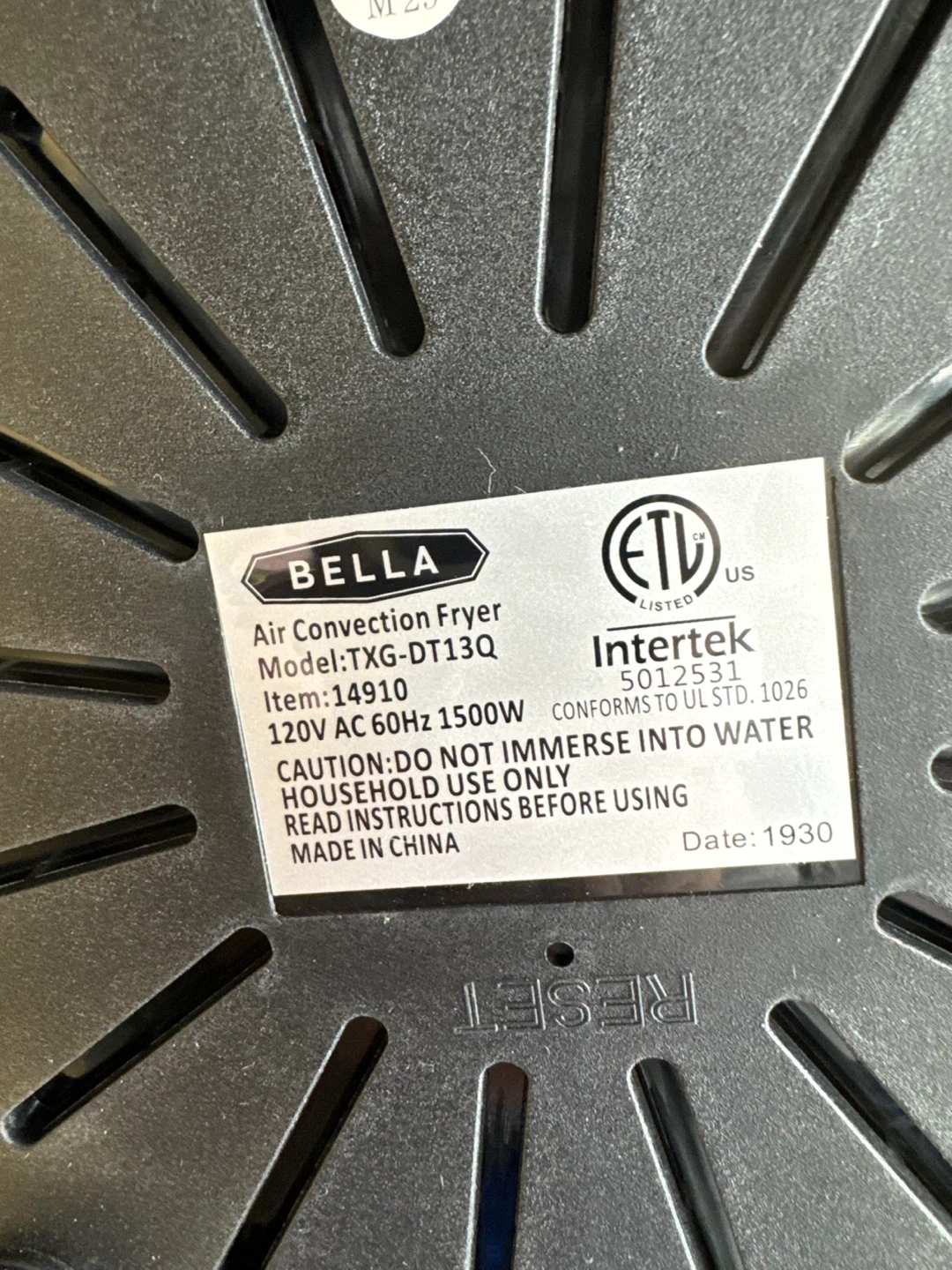 BELLA Air Fryer TXG-DT13Q - photo 4