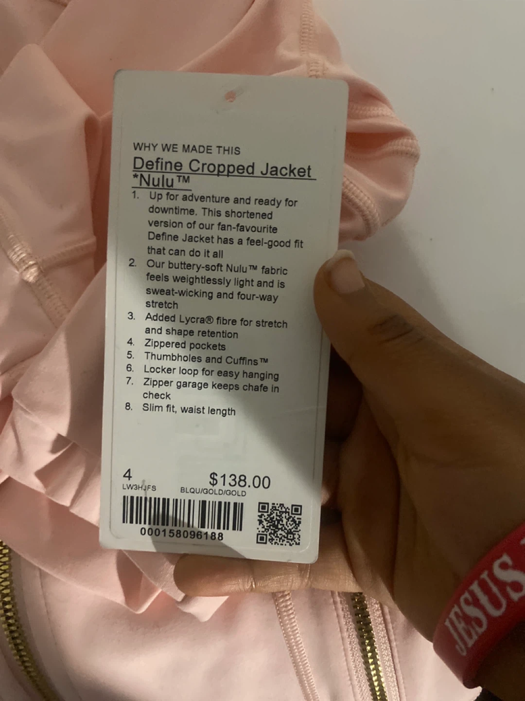 Lululemon Define Cropped Jacket Nulu Pink Size 4 - photo 3