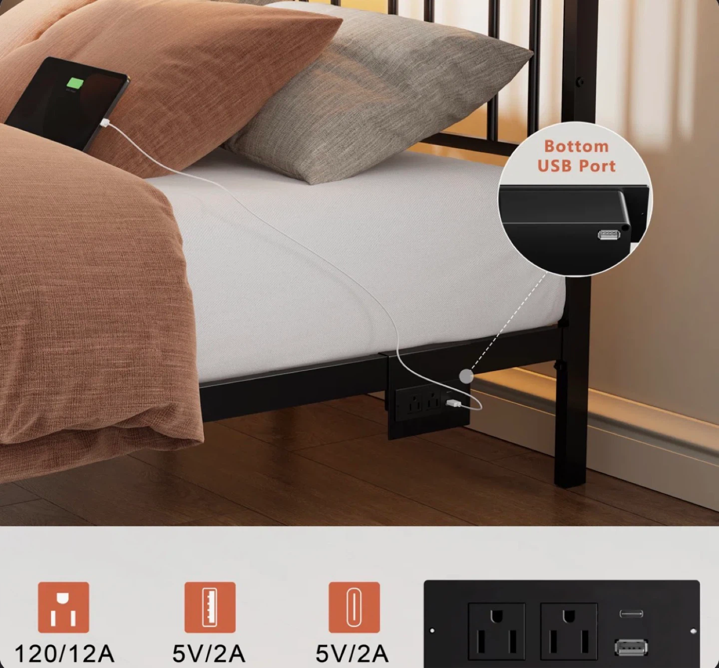 Twin Size Metal Platform Bed - photo 5