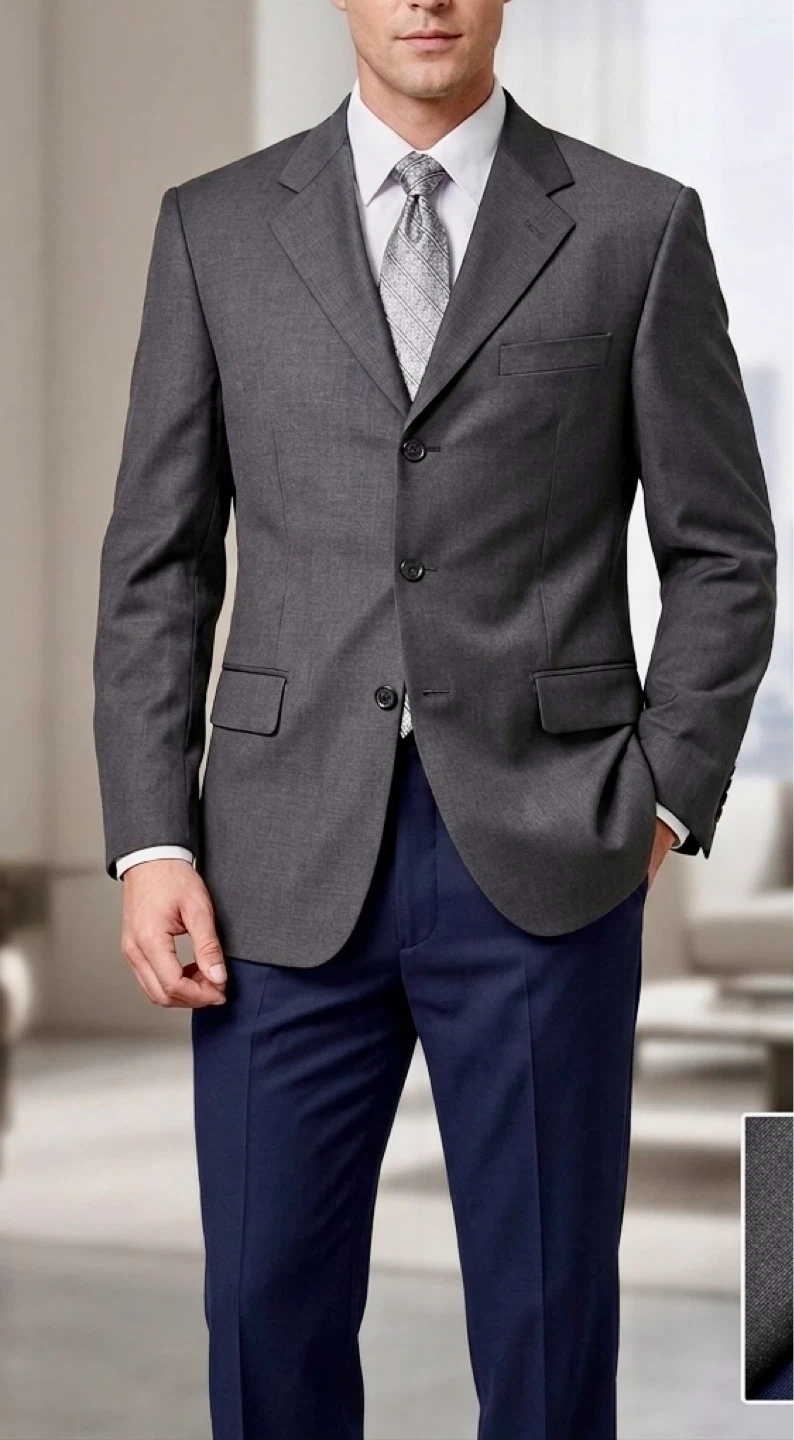 DAWEI Men's Dark Gray Suit Jacket - photo 2
