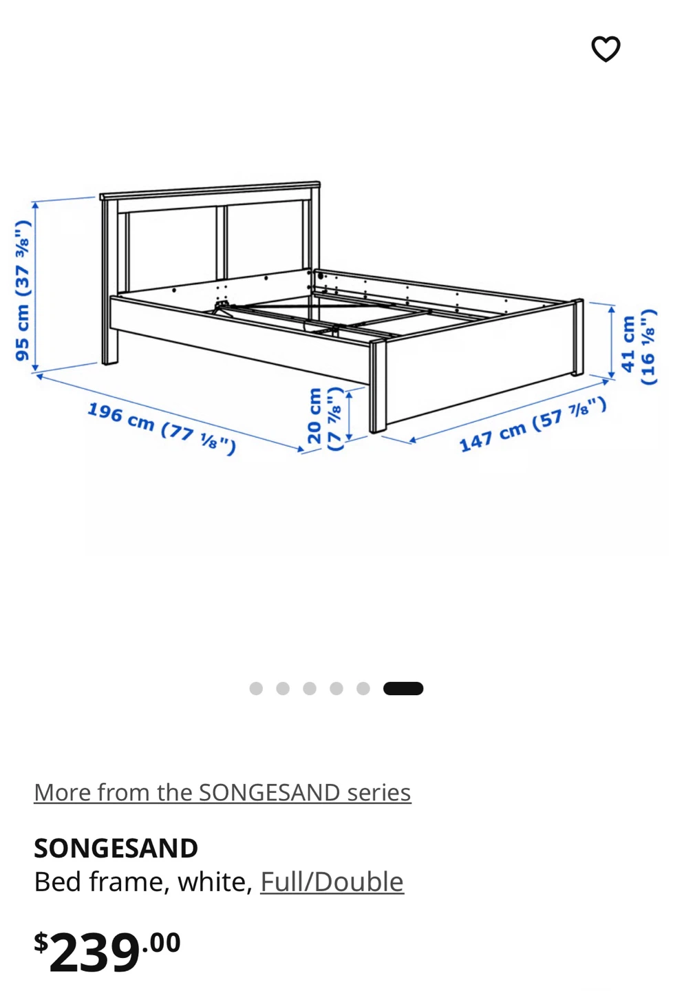 IKEA Double Bed Frame - photo 3