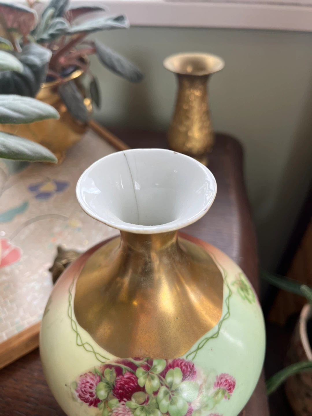Antique hand painted vase - photo 2