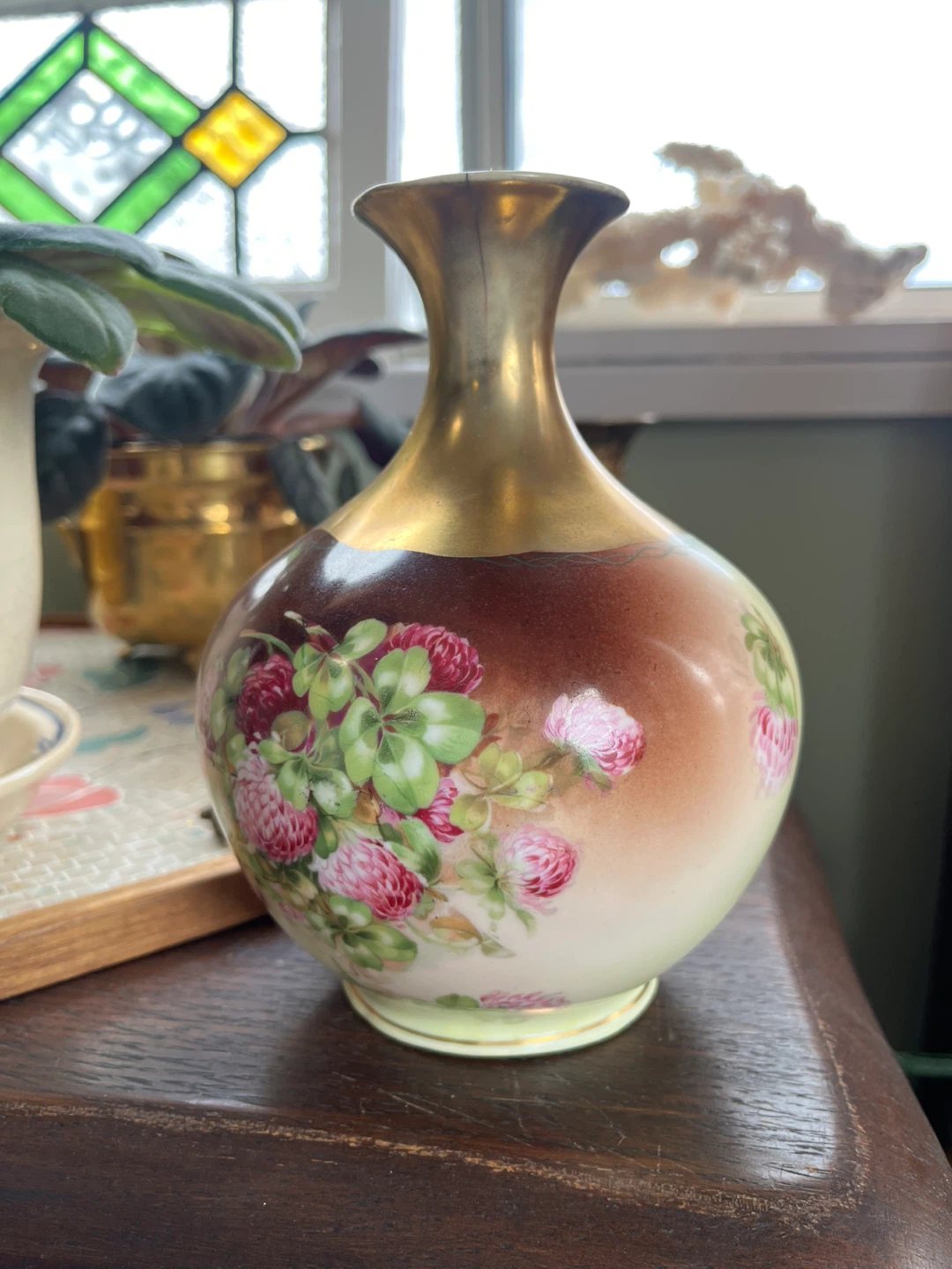 Antique hand painted vase - photo 4