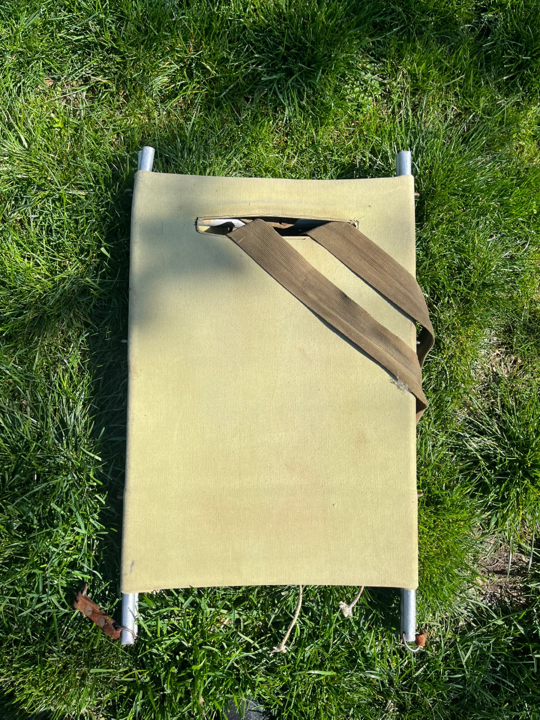 Vintage Canvas & Metal Camping Cot / Stretcher - photo 2