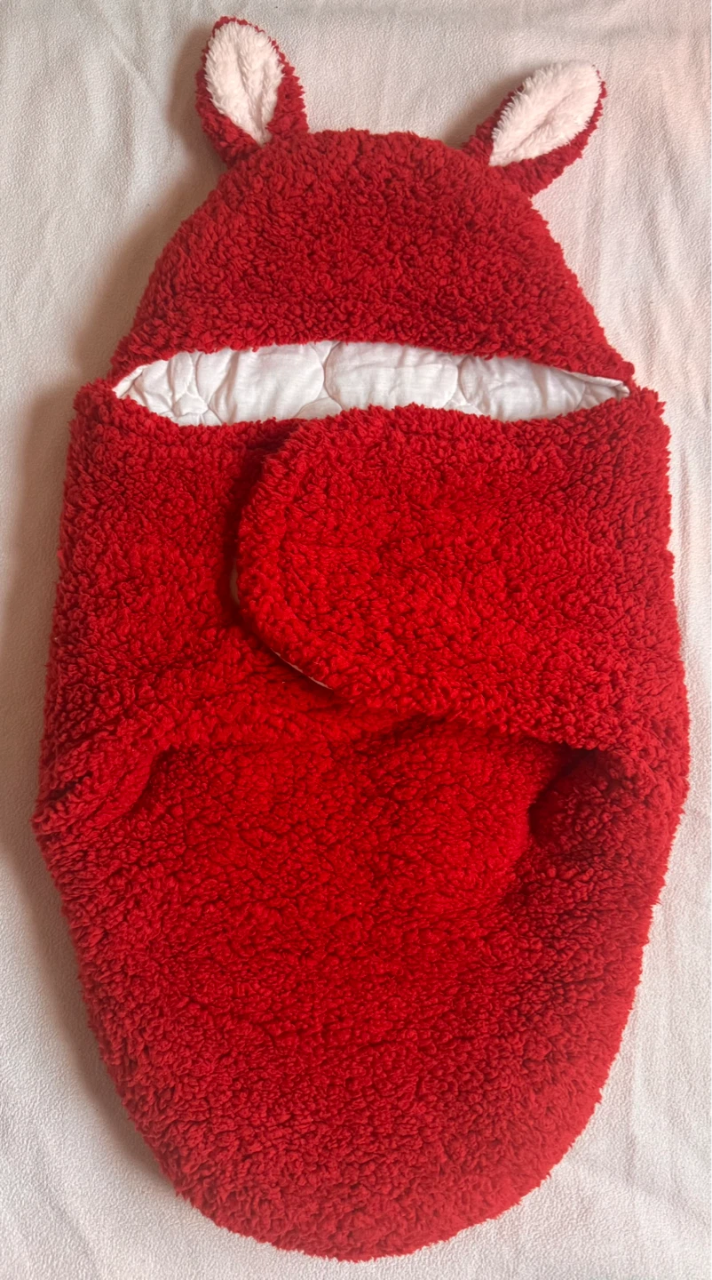 Red Baby Swaddle Sack with Ears 0-6m - photo 3