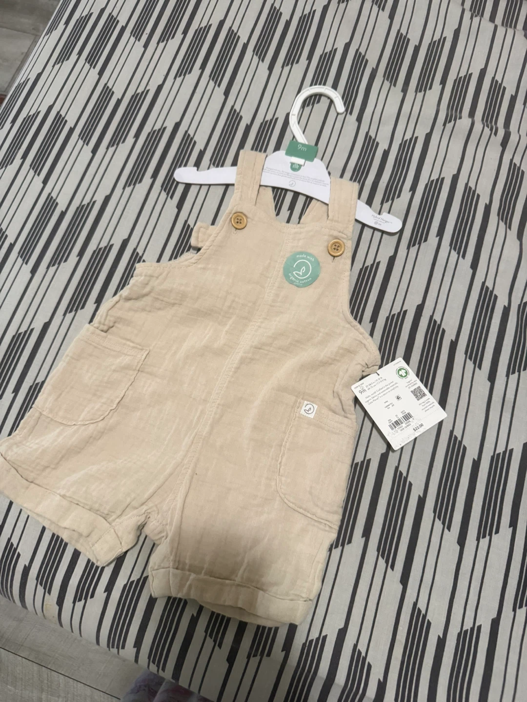 Baby Girls' Organic Cotton Overalls - 9 Months