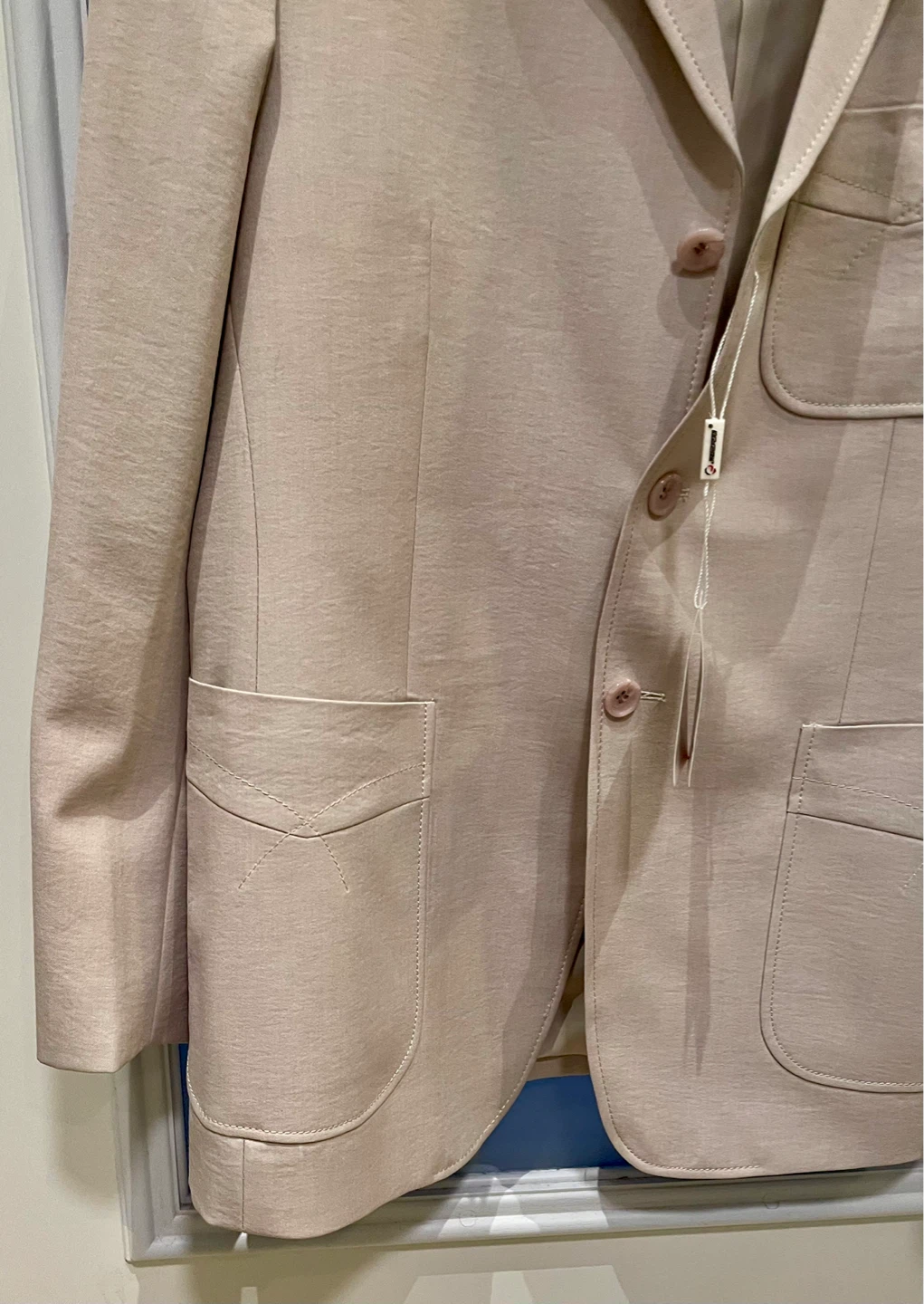 Men's Beige Linen Blend Blazer - photo 5