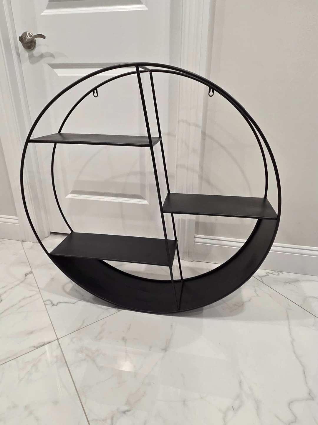 Black Metal Round Wall Shelf