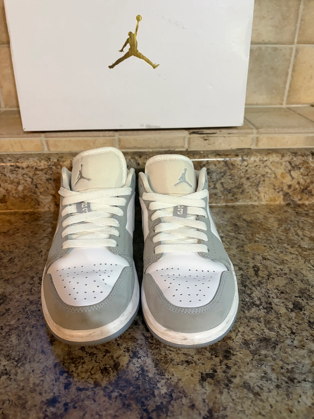 Air Jordan 1 Low SE White Grey Sneakers - photo 4