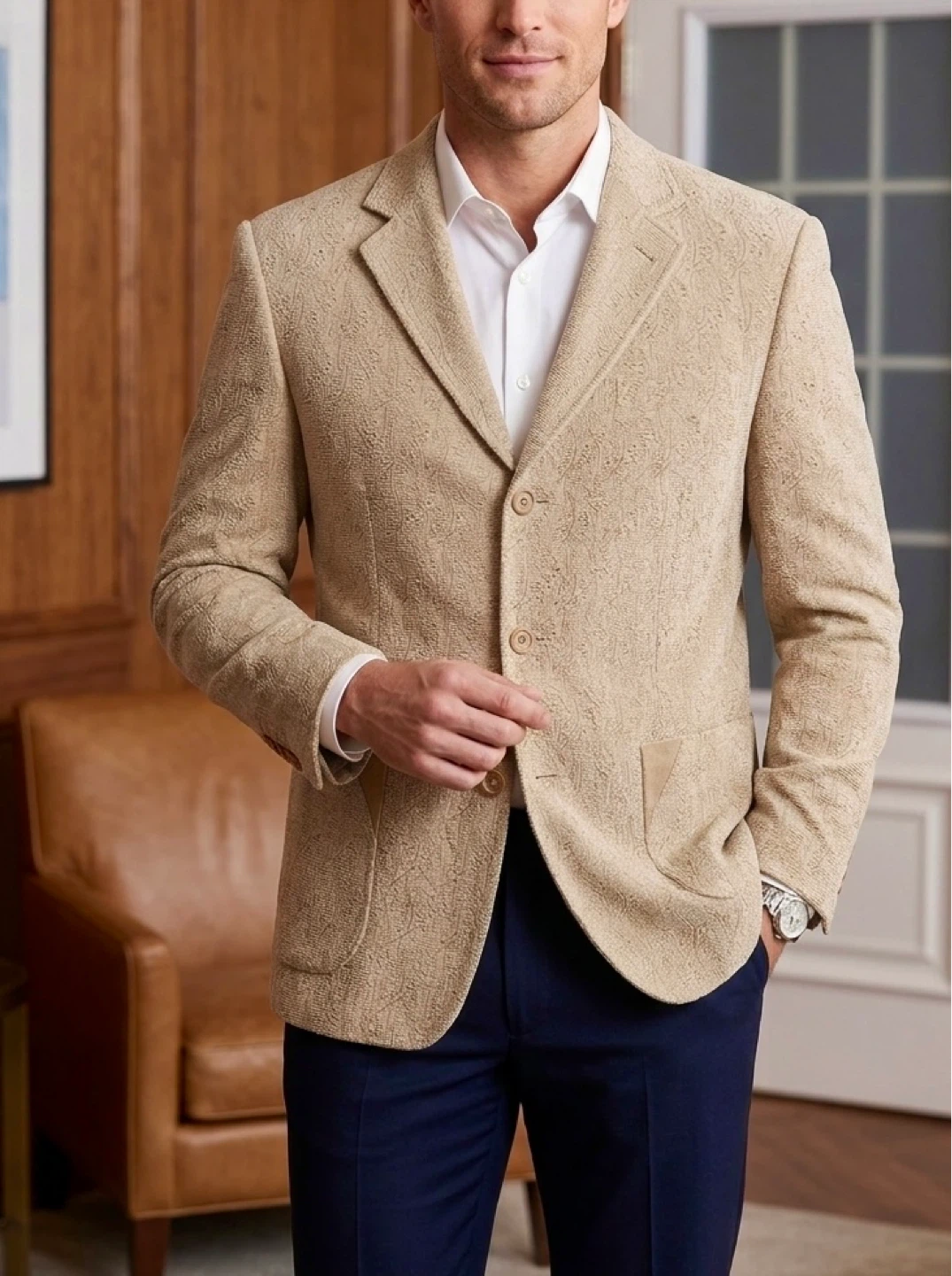 Tan Textured Blazer - photo 2