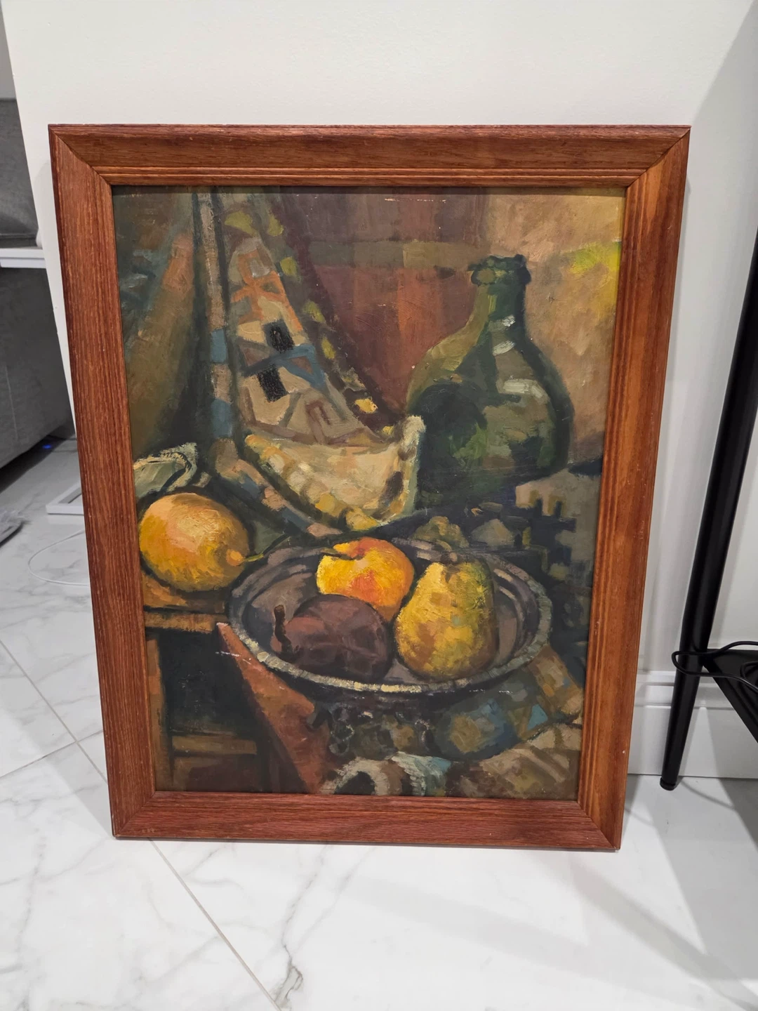 Mid 20th century vintage framed oil painting - photo 2