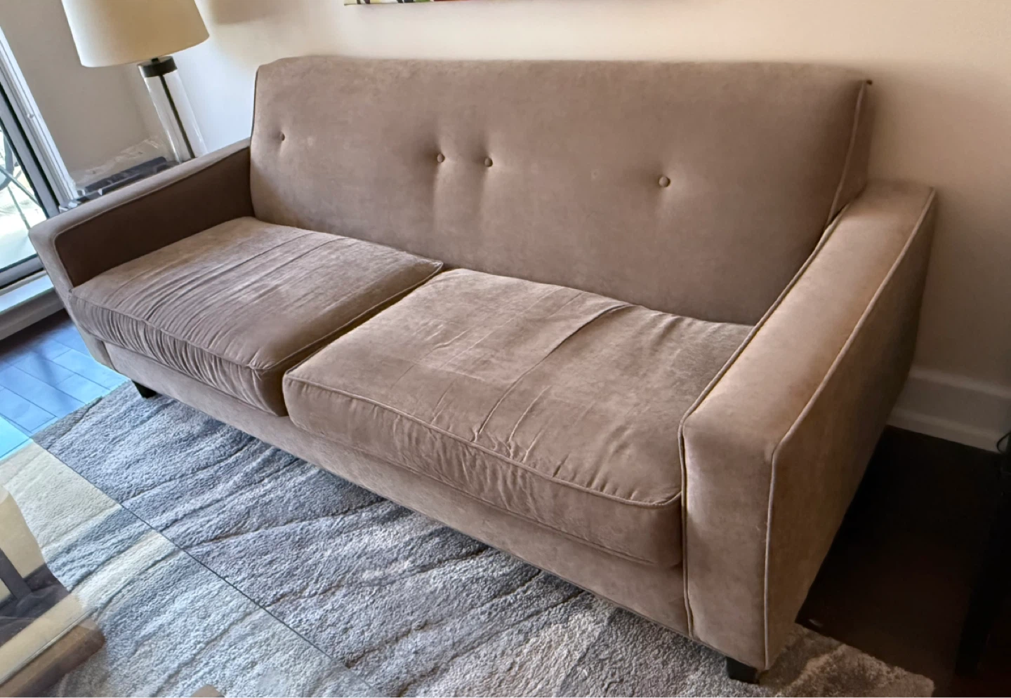 Beige Three-Seater Sofa - photo 2