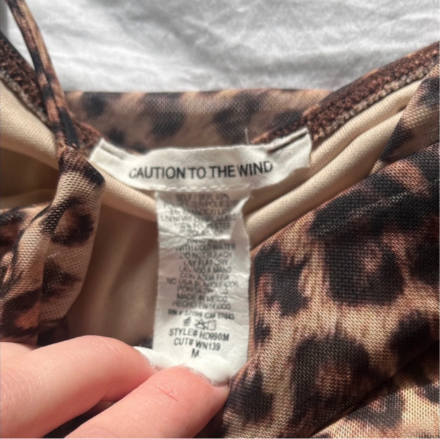 CAUTION TO THE WIND Leopard Print Ruffle Mesh Dress - photo 2