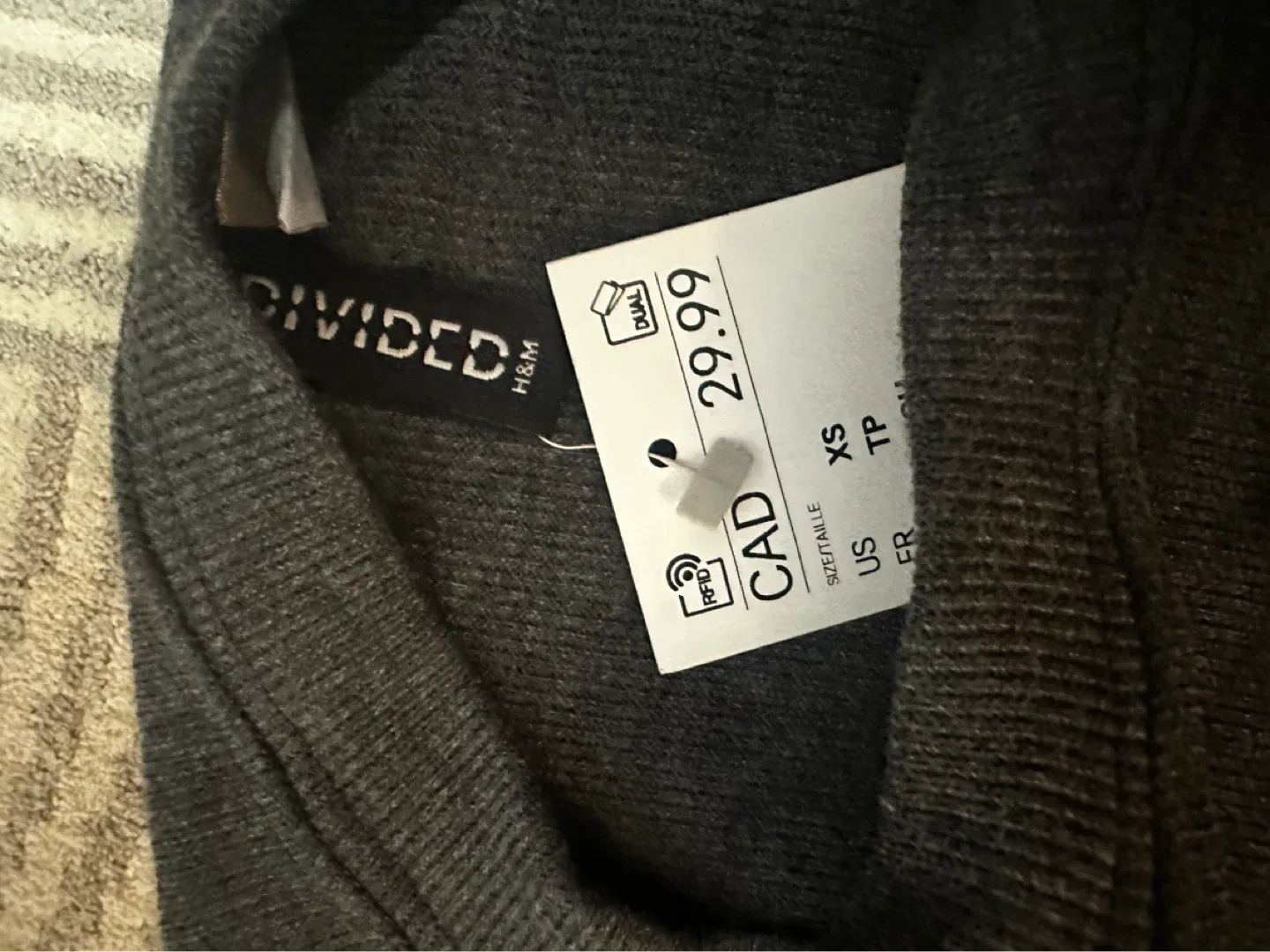 New H&M Divided Grey Ribbed Cropped Sweater - XS - photo 4