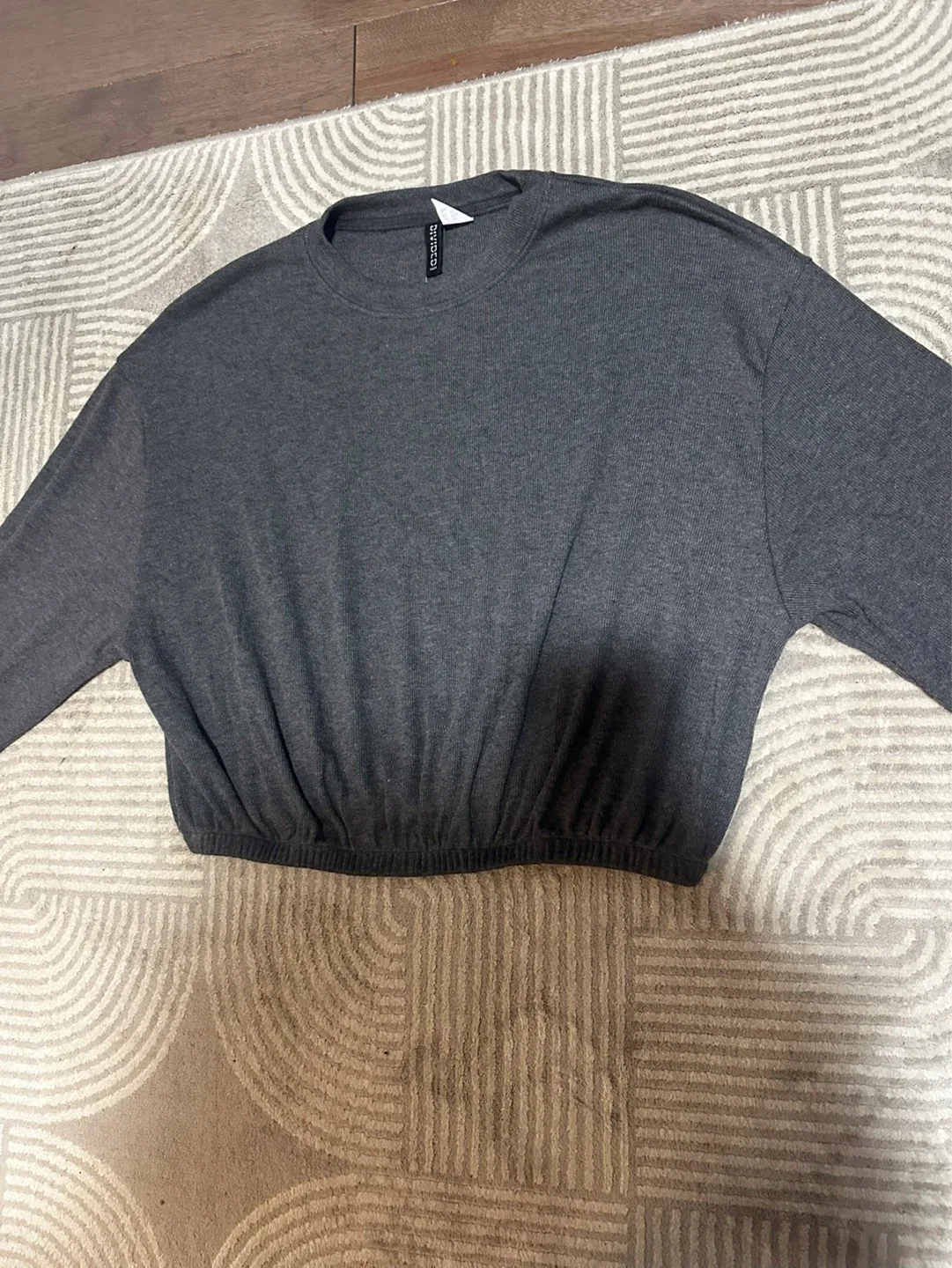 New H&M Divided Grey Ribbed Cropped Sweater - XS - photo 2