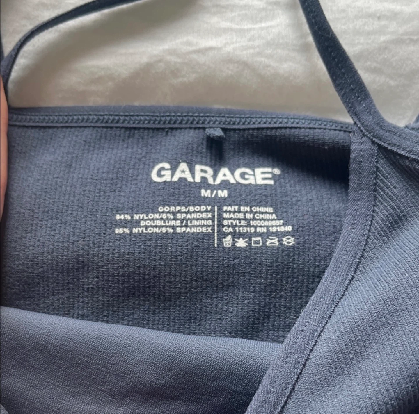 Garage Black Ribbed V-Neck Crop Tank Top - photo 2