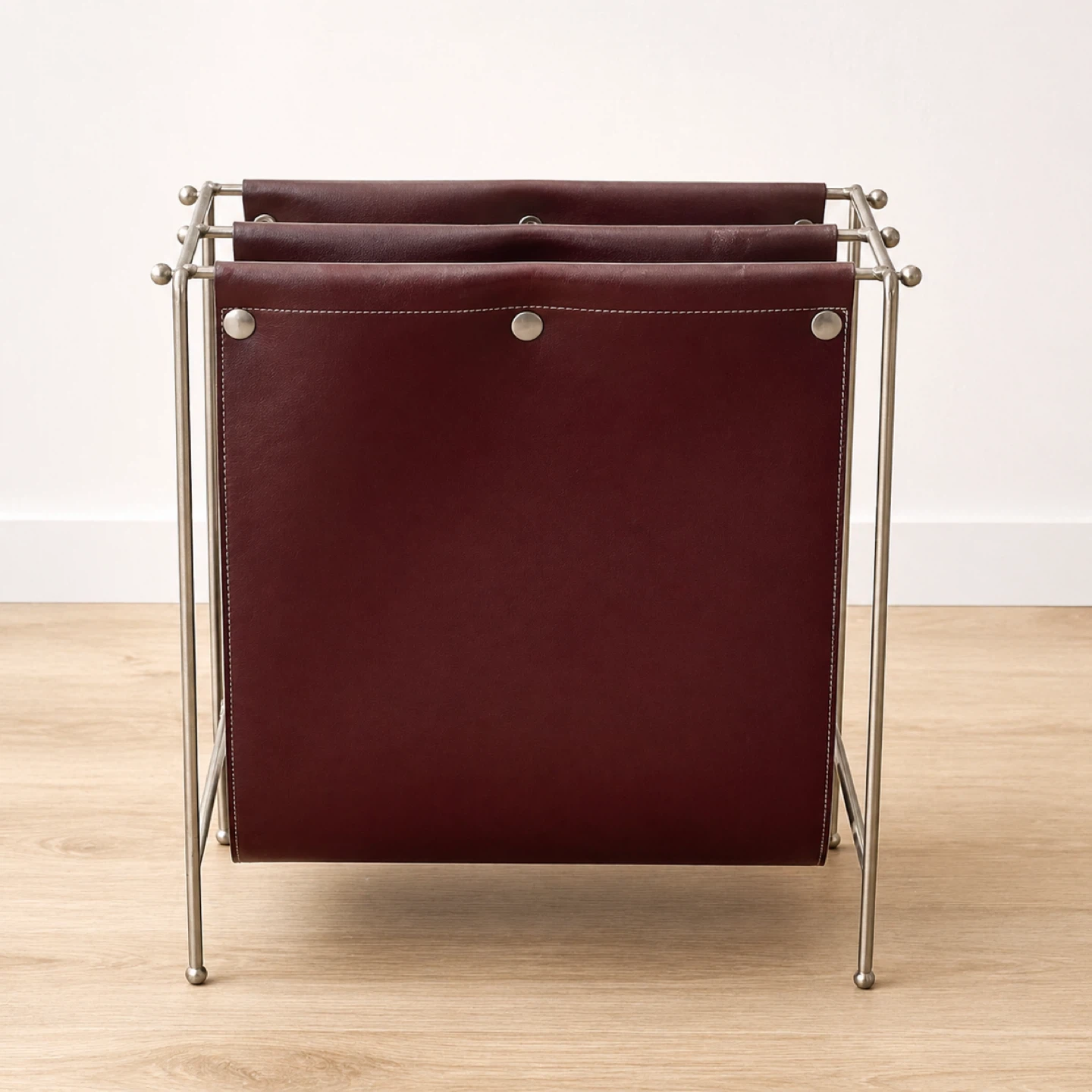 Vintage Leather Magazine Rack Holder - photo 2