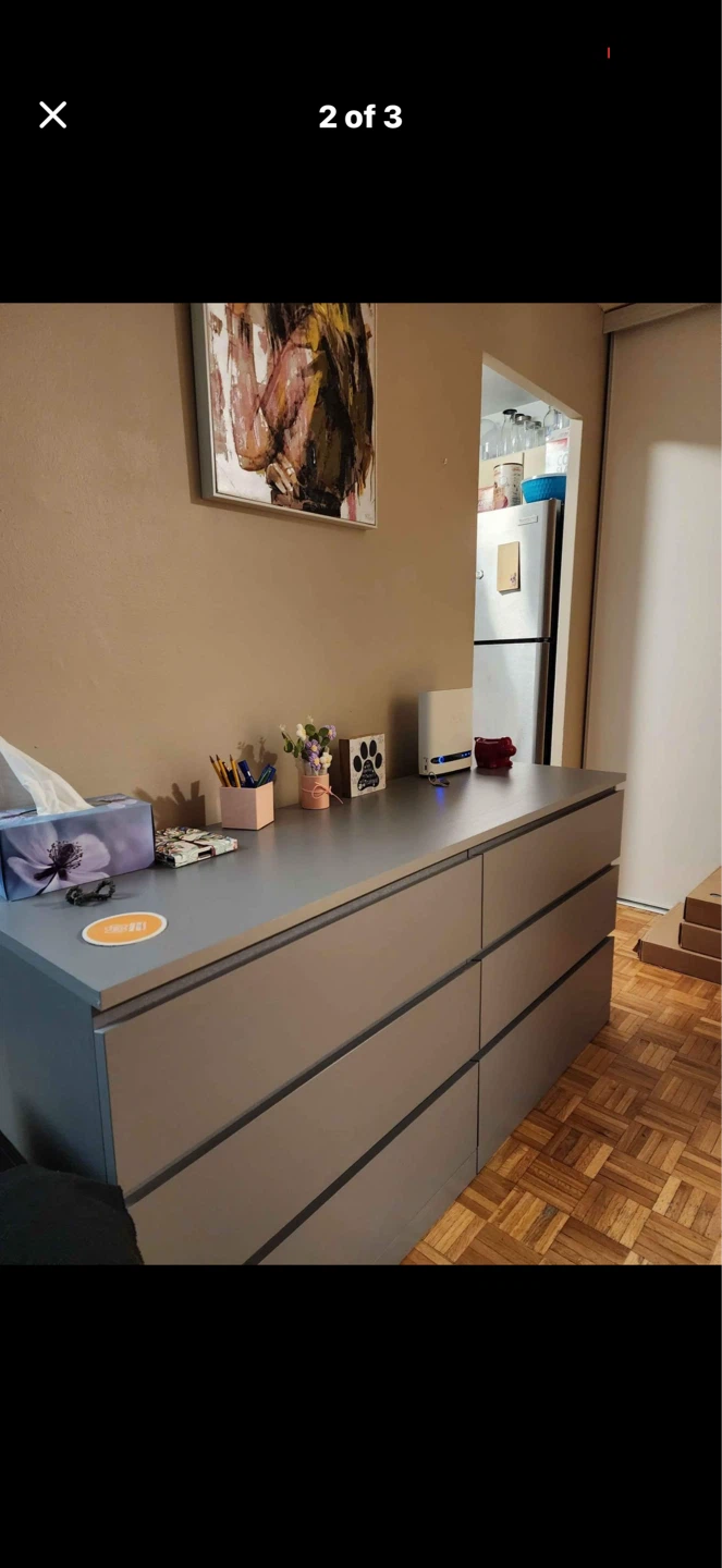 IKEA MALM 6-drawer dresser, grey - photo 2