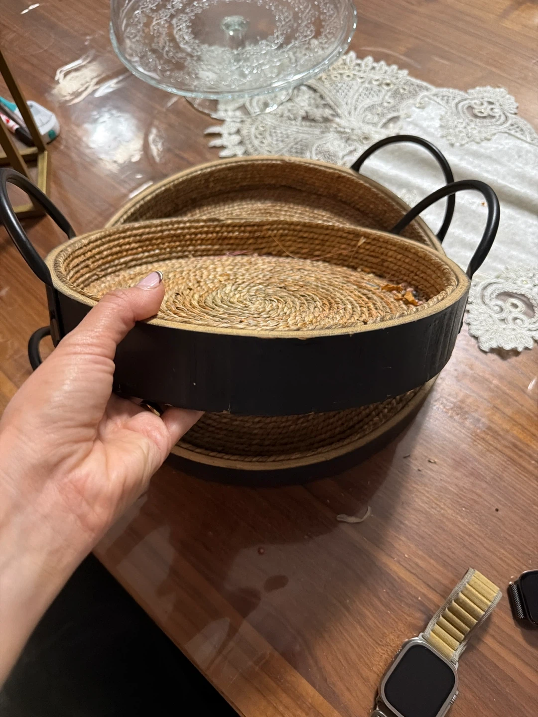 Woven Tray with Handles