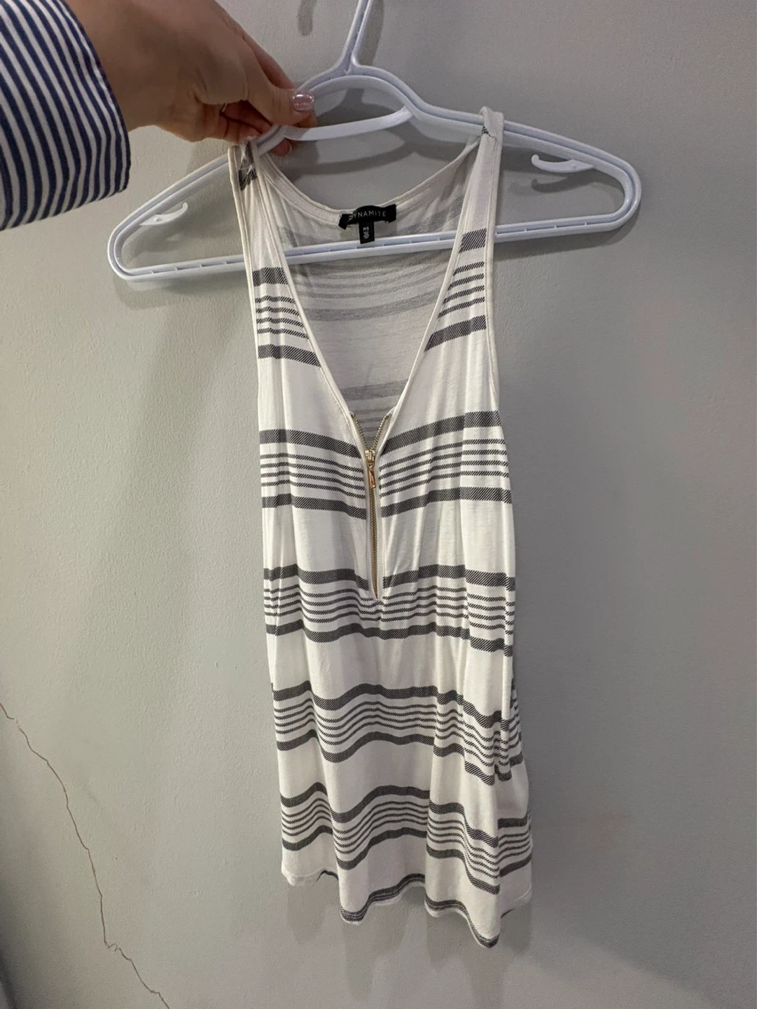 Dynamite Striped Tank Top with Zipper and one with floral - photo 2