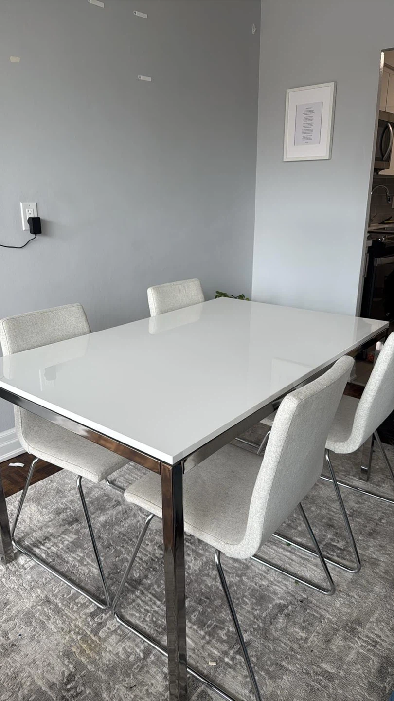 IKEA Torsby Dining Table - White/Chrome
