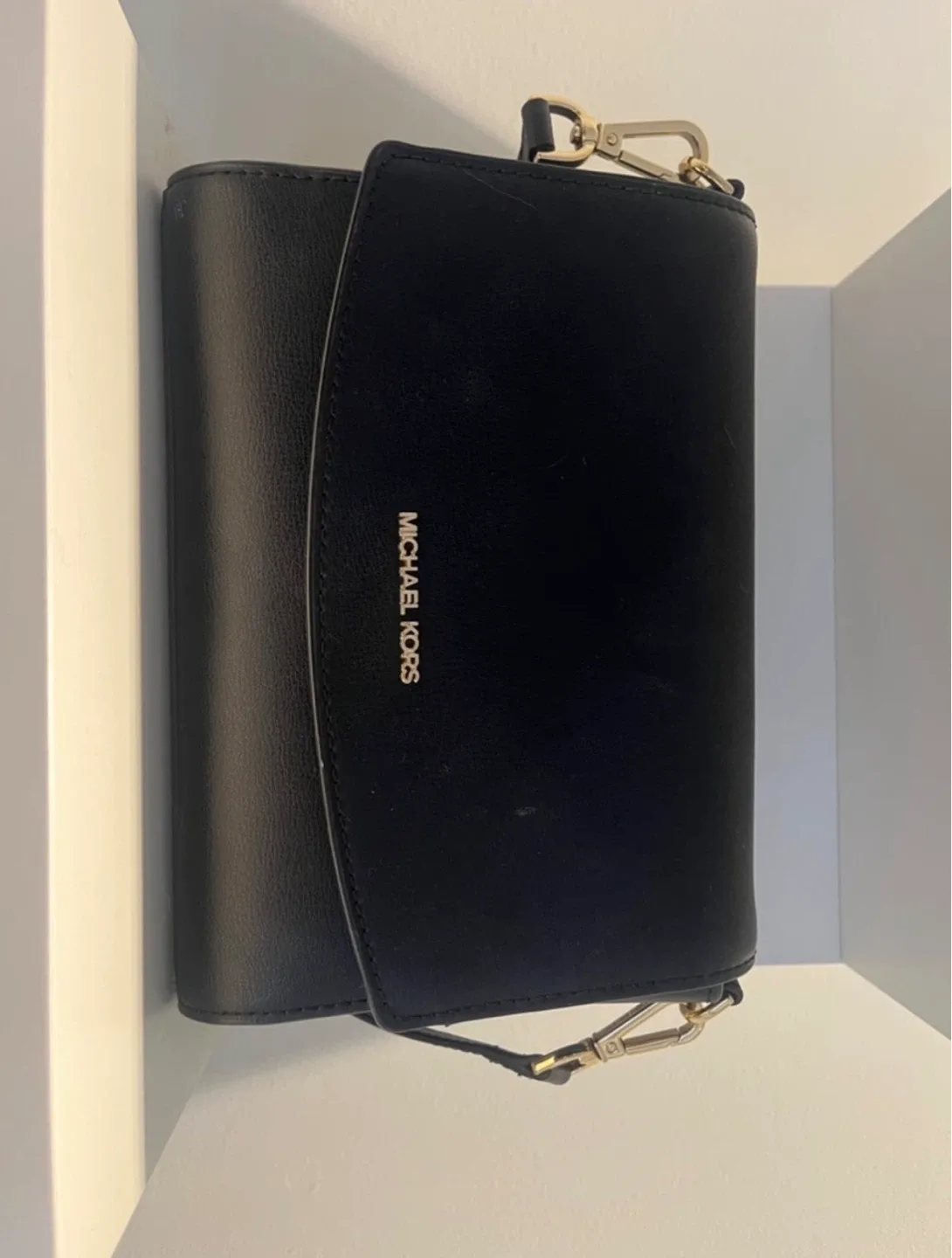 Michael Kors Black Leather Crossbody Purse