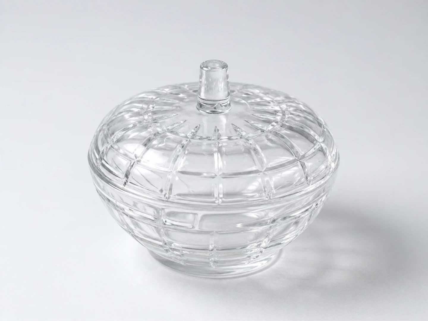 Small Clear Glass Trinket Dish With Lid
