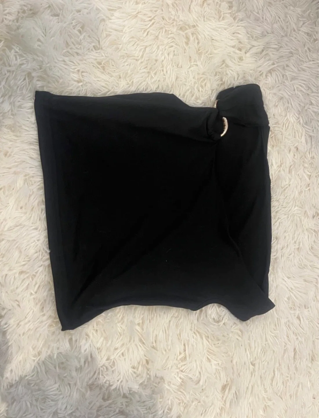Black Skirt with Gold Ring Detail
