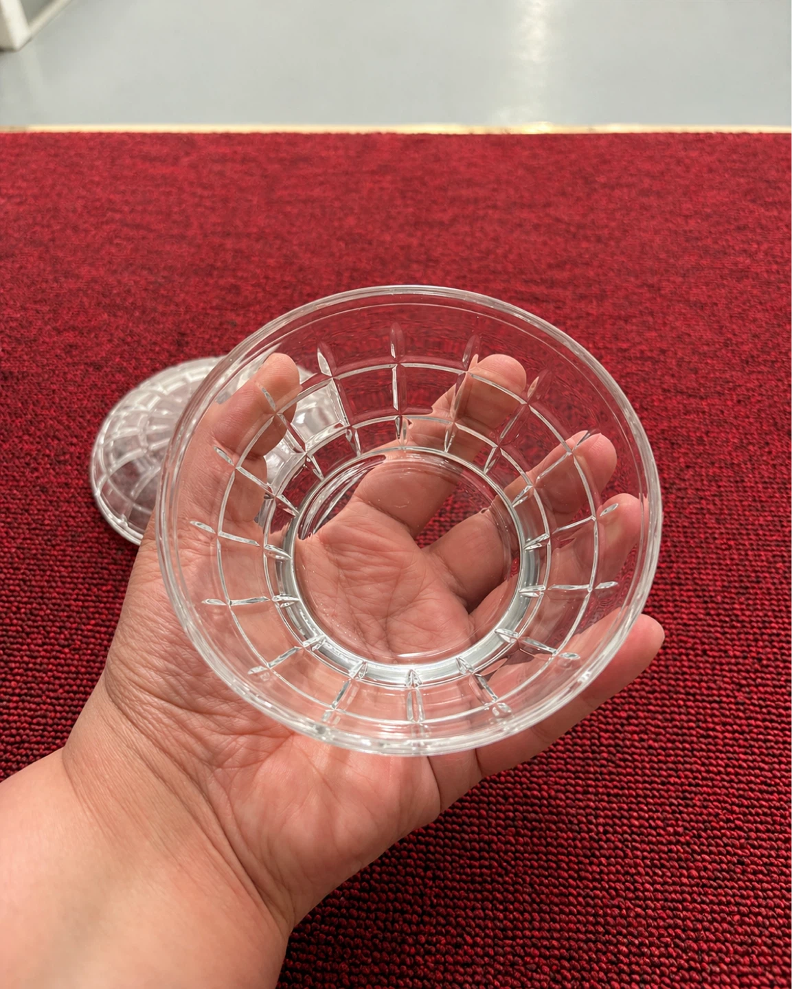 Small Clear Glass Trinket Dish With Lid - photo 4